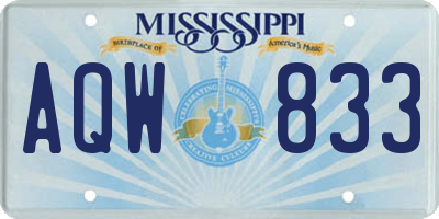 MS license plate AQW833
