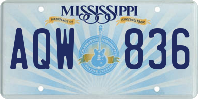 MS license plate AQW836