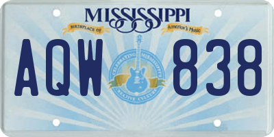 MS license plate AQW838
