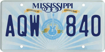 MS license plate AQW840