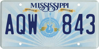 MS license plate AQW843