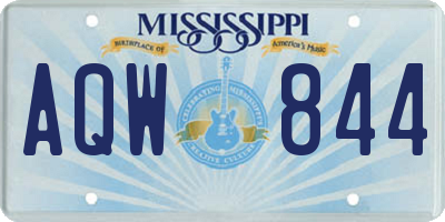 MS license plate AQW844