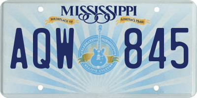 MS license plate AQW845