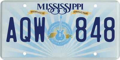 MS license plate AQW848