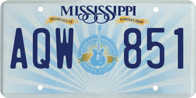 MS license plate AQW851
