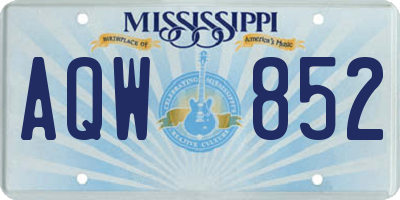 MS license plate AQW852