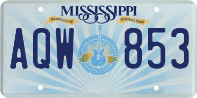 MS license plate AQW853