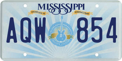 MS license plate AQW854