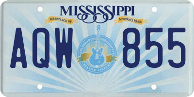 MS license plate AQW855