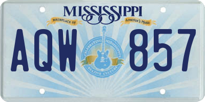 MS license plate AQW857