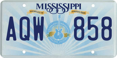 MS license plate AQW858