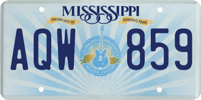 MS license plate AQW859