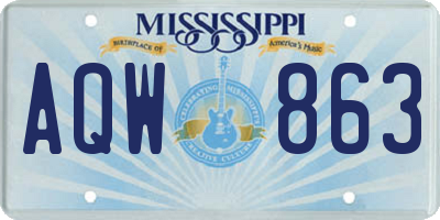 MS license plate AQW863