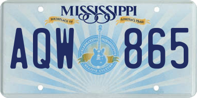 MS license plate AQW865