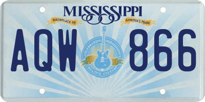 MS license plate AQW866