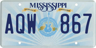 MS license plate AQW867