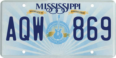 MS license plate AQW869