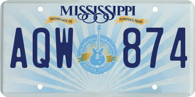 MS license plate AQW874