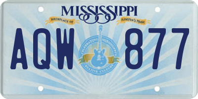 MS license plate AQW877