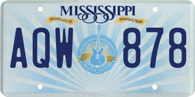 MS license plate AQW878