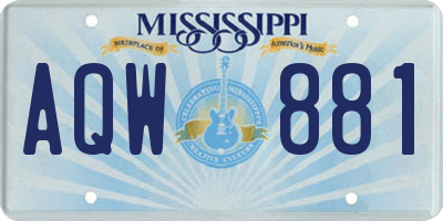 MS license plate AQW881