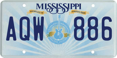 MS license plate AQW886