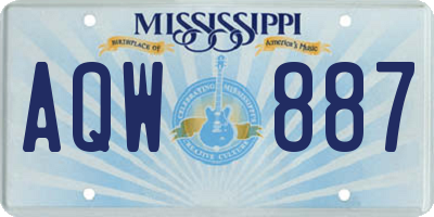 MS license plate AQW887