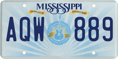 MS license plate AQW889