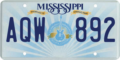 MS license plate AQW892