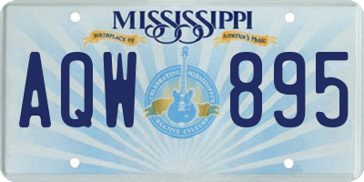 MS license plate AQW895