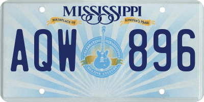 MS license plate AQW896