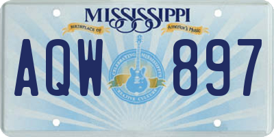 MS license plate AQW897