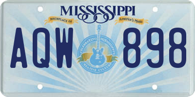 MS license plate AQW898