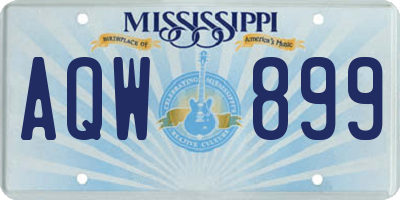 MS license plate AQW899