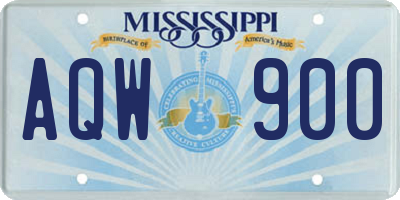 MS license plate AQW900