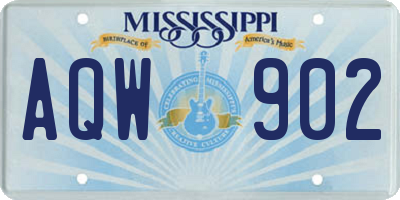 MS license plate AQW902