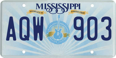 MS license plate AQW903