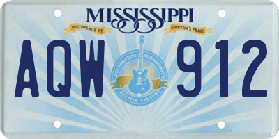 MS license plate AQW912
