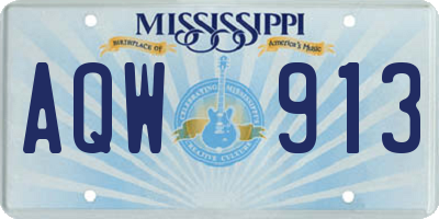 MS license plate AQW913