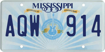 MS license plate AQW914