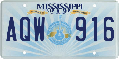 MS license plate AQW916