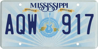 MS license plate AQW917