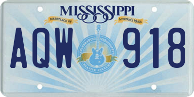 MS license plate AQW918