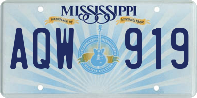 MS license plate AQW919