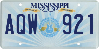 MS license plate AQW921