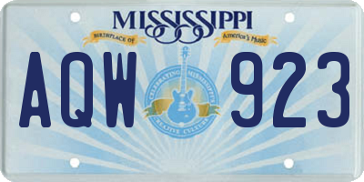 MS license plate AQW923
