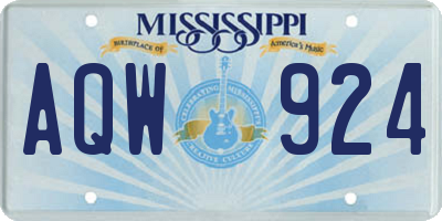 MS license plate AQW924