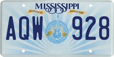 MS license plate AQW928