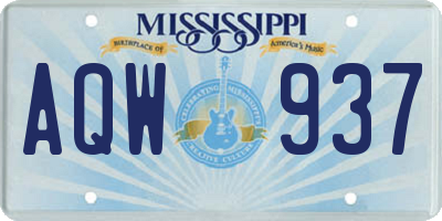 MS license plate AQW937