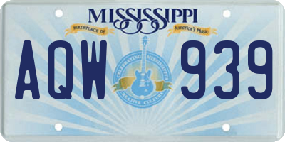 MS license plate AQW939